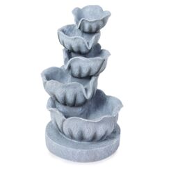 Garden Stories 5 Tier 46cm Tall Cascading Lotus Fountain with LED L...