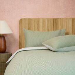 abode Brushed Cotton Reversible Stripe 3 Piece Duvet Set