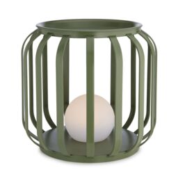 abode Outdoor Short Metal Plant Stand Table with Orb Light