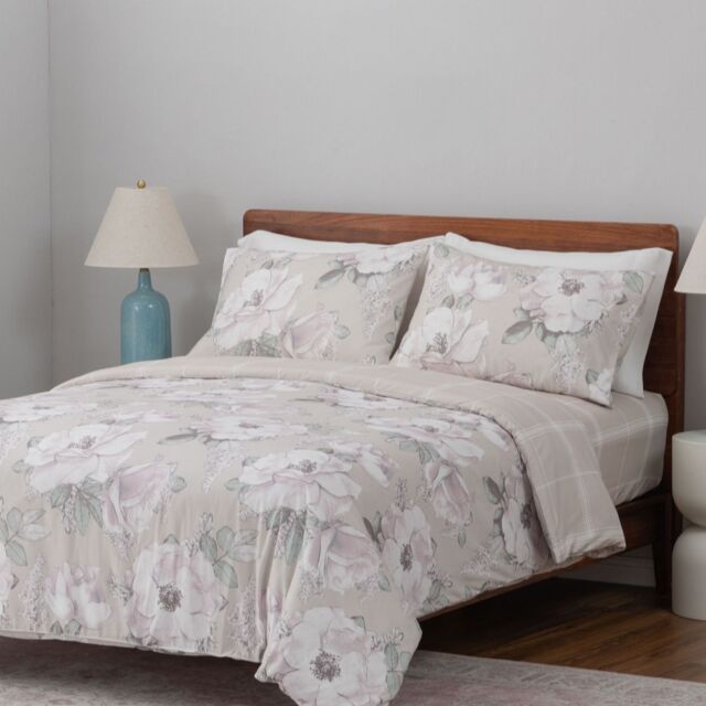 Outlet Supersoft by Cozee Home Reversible Floral 4 Piece Duvet Set