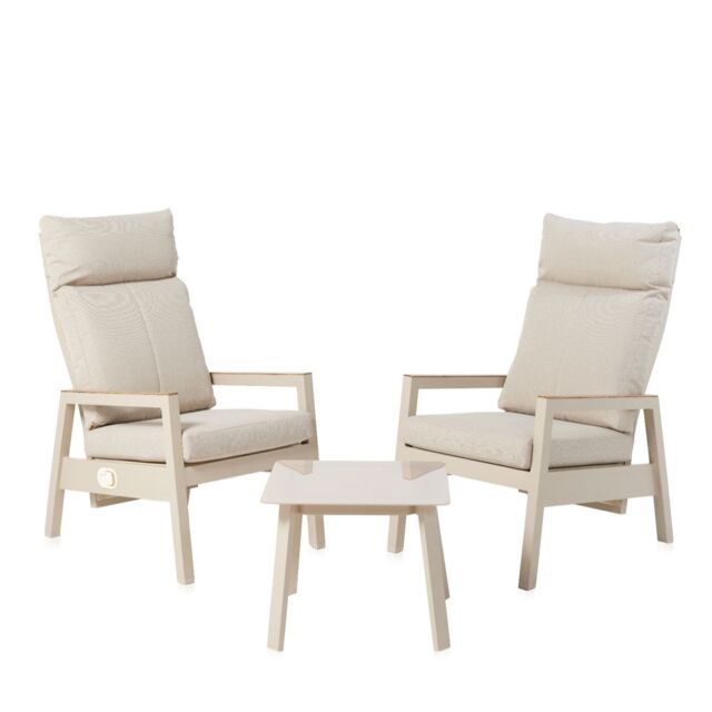 Garden Stories All Season 2 Reclining Chairs & Table Bistro Set