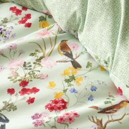 Rackhams RHS x Catherine Lansfield Birds In Bloom So Soft Duvet Cover Set Green - King - Green - thumbnail 5