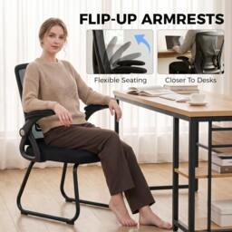 Rackhams Office Chair with Mesh Backrest and Steel Legs, Black - thumbnail 5