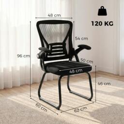Rackhams Office Chair with Mesh Backrest and Steel Legs, Black - thumbnail 3