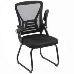 Rackhams Office Chair with Mesh Backrest and Steel Legs, Black - thumbnail 2