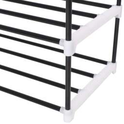 Rackhams Shoe Rack with 7 Shelves Metal and Plastic Black - thumbnail 5