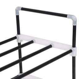 Rackhams Shoe Rack with 7 Shelves Metal and Plastic Black - thumbnail 4