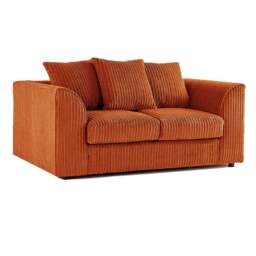 Rackhams Luxor Full Jumbo Cord 2 Seater - Scatter Back - Orange - thumbnail 1