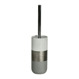 Rackhams Luxe Grey/White Toilet Brush & Holder - thumbnail 3