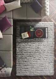 Rackhams Carved Glamour Silver Grey Shaggy Rug - 80X150 cm - thumbnail 3