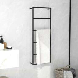 Rackhams Towel Rack Black 45x10x115 cm Steel - thumbnail 1