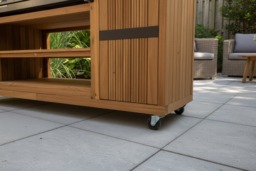 Rackhams Avellino Teak Outdoor Kitchen BBQ Trolley on Wheels - thumbnail 4