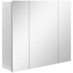 Rackhams Bathroom Mirror Cabinet Wall Mount Storage organiser w/ Door, White - White - thumbnail 2