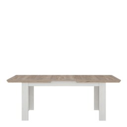 Rackhams Illoppa Dining Table Extended in Oak Nelson/Snowy Oak - Grey/White - No - Brown - thumbnail 2