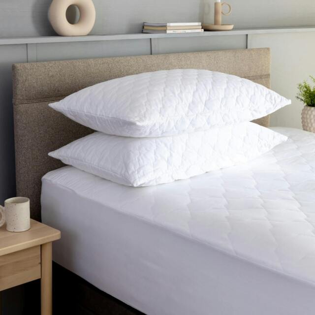 Rackhams Quilted Cotton Pillow Protectors Bulk Pack - King - 2 Pack - image 1