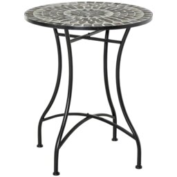 Rackhams Mosaic Side Table Bistro Coffee Table for Garden Patio Balcony Grey - thumbnail 2