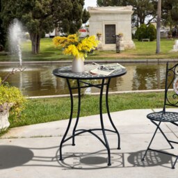 Rackhams Mosaic Side Table Bistro Coffee Table for Garden Patio Balcony Grey - thumbnail 1