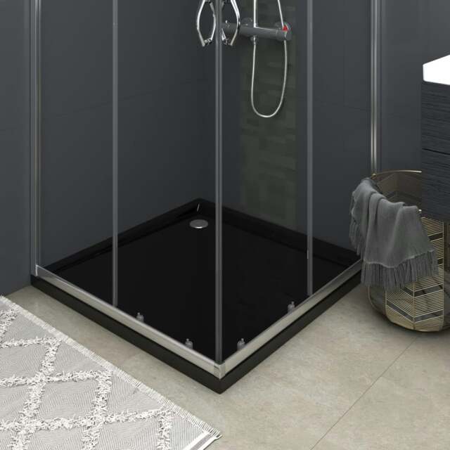 Rackhams Square ABS Shower Base Tray Black 80x80 cm