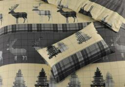 Rackhams Flannelette Thermal Stag Grey Duvet Cover Set - Single - thumbnail 4