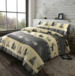 Rackhams Flannelette Thermal Stag Grey Duvet Cover Set - Single - thumbnail 1