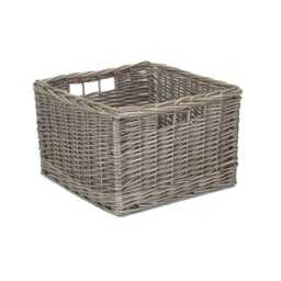 Rackhams Square Antique Wash Unlined Storage Basket - Large - thumbnail 1
