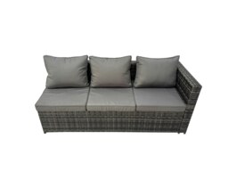 Rackhams Rattan Garden Furniture Dining Set 10 seater Gas Fire Pit Dining Table Corner Sofa Set with 2 Big Stools Dark Grey Mixed - thumbnail 5