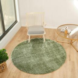 Rackhams Cloudy Shag-Solid Color Green Plush Soft Pile Rug - 140 x 200 cm - thumbnail 5