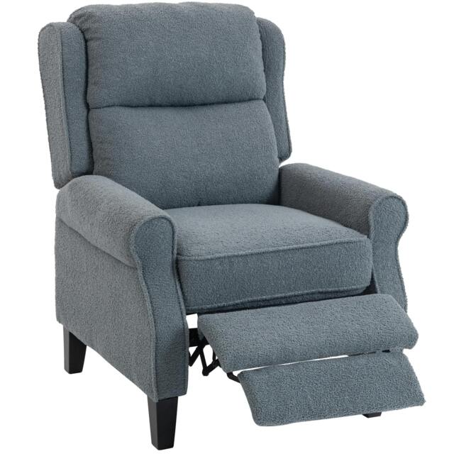 Rackhams Recliner Armchair, Fabric Recliner Chair, Charcoal Grey - Grey - image 1