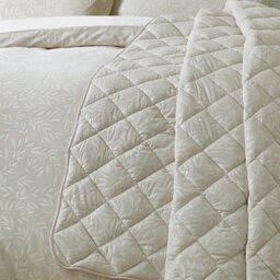 Rackhams Corded Leaves Quilted Bedspread Champagne Gold - Champagne Gold - 240 x 260 cm