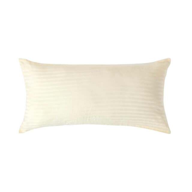 Rackhams Silky 330 TC Egyptian Cotton Satin Stripe Pillowcase, European Size - Pastel Yellow - 40 x 80 cm - image 1