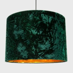 "Rackhams Forest Green Crushed Velvet 16"" Floor/Pendant Lampshade with Shiny Copper Inner" - thumbnail 2