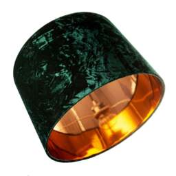 "Rackhams Forest Green Crushed Velvet 16"" Floor/Pendant Lampshade with Shiny Copper Inner" - thumbnail 4