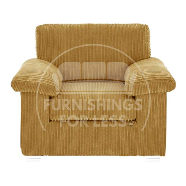 Rackhams Delta Full Jumbo Cord Single Seater Armchair - Mustard - image 1