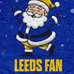 Rackhams Santa is a Leeds Football Fan - Luxury Fleece Blanket 150cm X 150cm - thumbnail 3