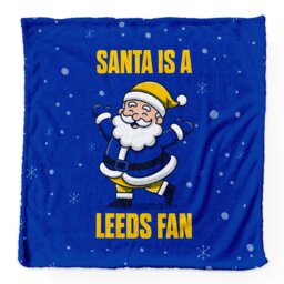 Rackhams Santa is a Leeds Football Fan - Luxury Fleece Blanket 150cm X 150cm