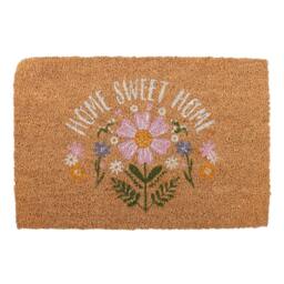 Rackhams Floral Home Sweet Home Natural Coir Welcome Doormat - thumbnail 2