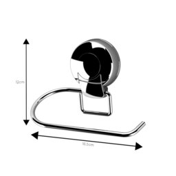 Rackhams Suctionloc Chrome Steel Suction Wall Mounted Toilet Roll Holder - thumbnail 3