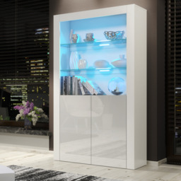 Rackhams Premium 170cm Cabinet Sideboard with High Gloss Doors and Free LED Lights Display - thumbnail 2