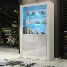 Rackhams Premium 170cm Cabinet Sideboard with High Gloss Doors and Free LED Lights Display