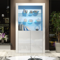 Rackhams Premium 170cm Cabinet Sideboard with High Gloss Doors and Free LED Lights Display - thumbnail 3