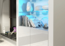 Rackhams Premium 170cm Cabinet Sideboard with High Gloss Doors and Free LED Lights Display - thumbnail 5