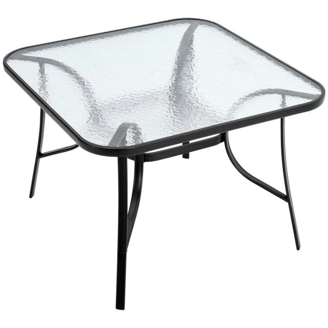 Rackhams Patio Table Garden Coffee Table Rectangle Dining Table with the Umbrella Stand Hole - Black - image 1