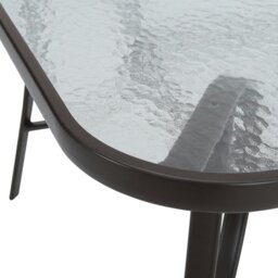 Rackhams Patio Table Garden Coffee Table Rectangle Dining Table with the Umbrella Stand Hole - Black - thumbnail 6
