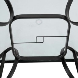 Rackhams Patio Table Garden Coffee Table Rectangle Dining Table with the Umbrella Stand Hole - Black - thumbnail 4