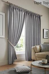 "Rackhams Cotswold Fully Lined Ready Made Pencil Pleat Taped Top Curtains - Teal - 46 x 72""" - thumbnail 3