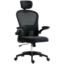 Rackhams Mesh Chair with Headrest, 4D Lumbar Support, Flip-up Arm, Black - Pink - Yes - Office Chair - thumbnail 3