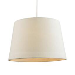 Rackhams Contemporary Off-White Linen Fabric Drum Lampshade with Cotton Inner - thumbnail 2