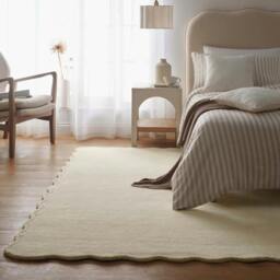 Rackhams Scalloped Elsie Rugs Cream - 160X230 cm - thumbnail 5