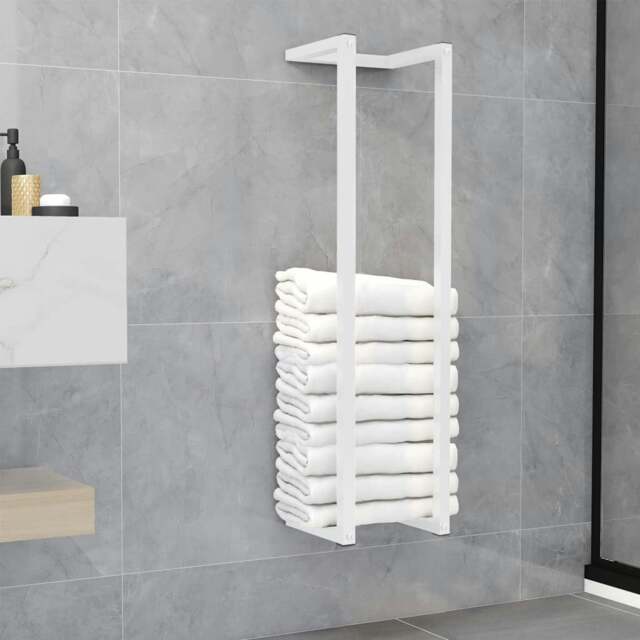 Rackhams Towel Rack White 25x20x95 cm Steel