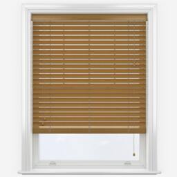 Rackhams Truffle Faux Wood Fine Grain Venetian Blinds with Strings - 40cm - thumbnail 3